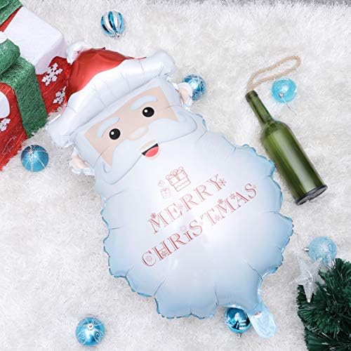 Amosfun Коледни Балони Алуминиево Фолио за Украса на Главата на Дядо Коледа Въздушно Топка 4шт