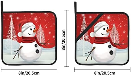 Квадратна Изолирано Поставка за пържене весела Коледа -8х8 Инча (от две части) е Дебела, Термостойкая изолация.