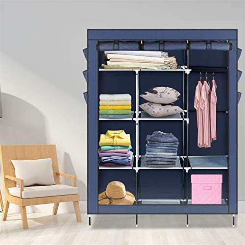 Шкаф за дрехи, с капак и цип, един Преносим Тежкотоварни Шкаф-Органайзер за съхранение на дрехи с Извънбордов род, Шкаф от