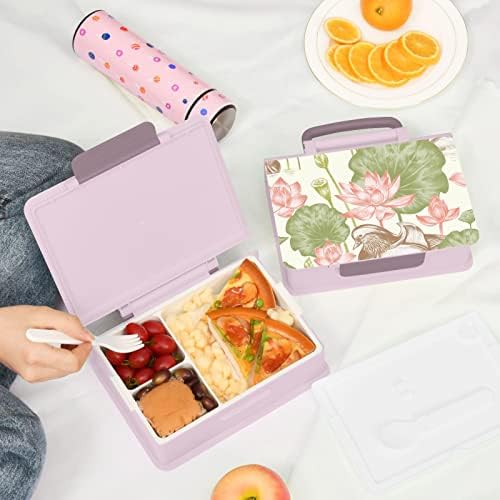 Контейнери за обяд susiyo Mandarin Duck with Lotus Bento Box с 3 отделения за възрастни и тийнейджъри
