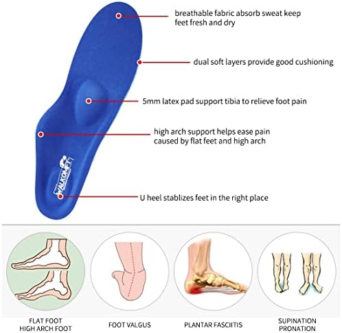 Ортопедични поставяне Walkomfy по цялата си дължина Стелка за поддръжка на свода на стъпалото, при Поставяне на плоскостопии,