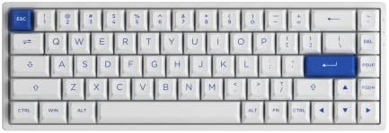 Ръчна детска клавиатура Akko Blue on White 3068B Plus с възможност за гореща замяна и клавишными капачки PBT, безжична клавиатура