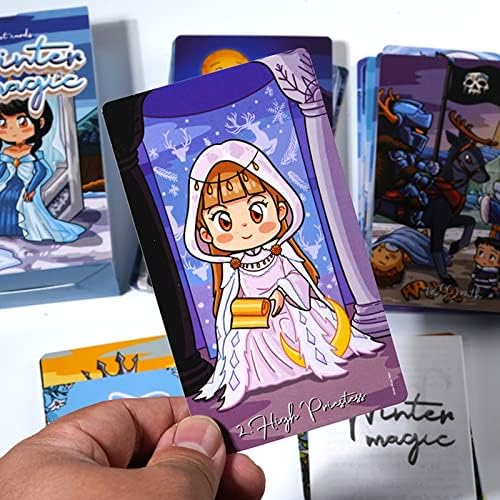 Колода Таро mrdiyshisha Winter Magic, 79 привлекателни и красиви карти Таро с Пътеводител в твърда кутия от две части (Размер