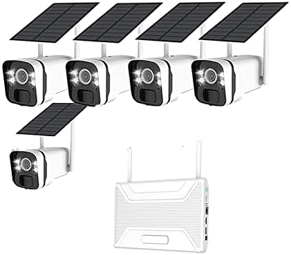 Безжични слънчеви камери за сигурност ZHXINSD на открито - без кабели Система от камери за сигурност Powerd от батерията - Набор от камери 2K 10CH 5-Бандов звук -Цветно нощно в?