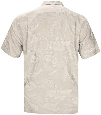 Хавана Бриз Мъжки Хавайски Ризи Копринени Плажна Риза Свободно Cut С Къс Ръкав Тропически Лагерные Ризи