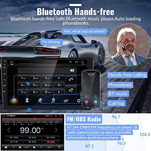 Android 11 Кола Стерео за Ford Fusion Mondeo Mustang 2009-2012 Радио с Apple Carplay Android Auto, 10.1-инчов сензорен екран, Радио