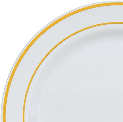 Изберете настройките за [РАЗМЕР на 50] (10,25-инчов) за Еднократна употреба Пластмасови кът чинии със златен ръб