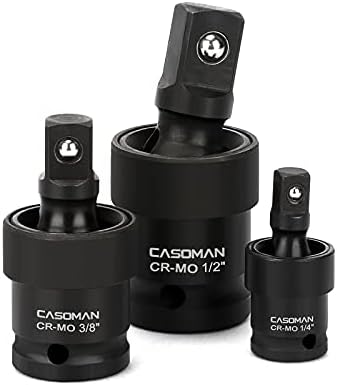 Комплект ударни гнезда CASOMAN 3/8, 48 парчета Стандарт SAE и метрични размери (от 5/16 инча до 3/4 инча и 8-22 мм) и комплект ударни