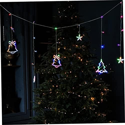 Veemoon Коледни Светлини Декор На Прозореца Блестящо Струнни Светлини Осветен Фон Завеса Междузвездни Струнни Светлини