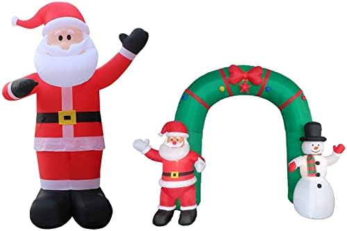 Два комплекта бижута за Коледно парти, включително гигантски надуваем Дядо Коледа, височина 14 фута и надуваема арка с височина 10