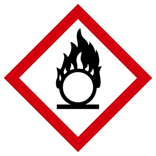 GHS /HazCom 2012: Етикет с пиктограммой клас на опасност, Кръг от пламък, 1/2 инча за всеки (опаковка от 1820 броя)