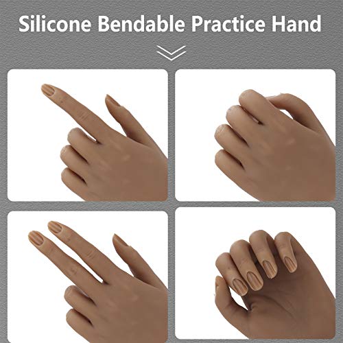 Силиконова Ръка за Акрилни нокти с група-стойка, Реалистична Силиконова Ръка За Тренировка нокти, Мека Гъвкава Сгибаемая