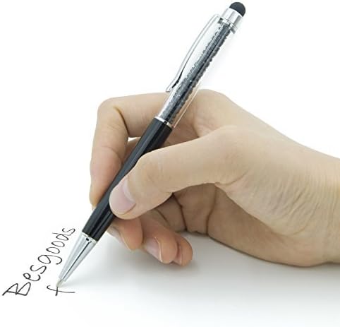 Stylus писалка, Besgoods 6шт Crystal 2 в 1 Тънък Капацитивен Стилус и Химикалка писалка за Сензорни екрани, iPhone 7 8 Plus