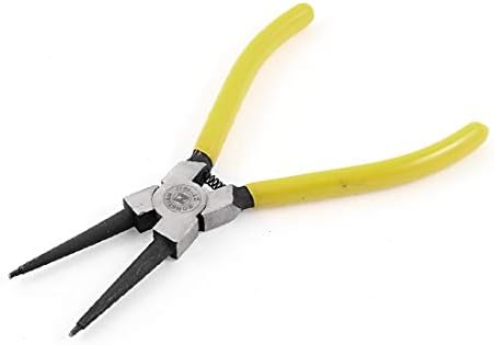 Клещи с вътрешен пряк стопорным пръстен с дръжка X-DREE Жълт цвят с пластмасово покритие с дължина 175 mm 7 инча (Manija