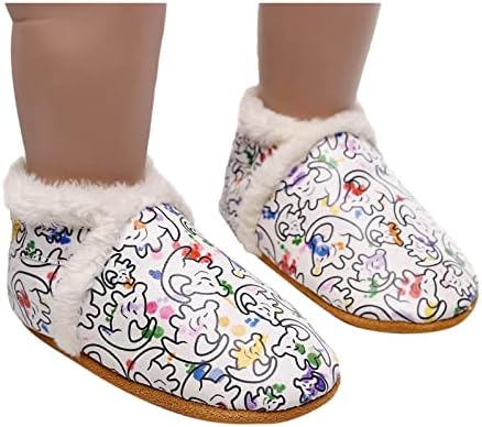 Обувки за момиченце, Размер 4c, Зимни обувки, Проходилки за бебета, Плюшени Топли Обувки За Момичета, Мека Първа Памучен Детски Обувки, Каубойски Ботуши за шофьори на