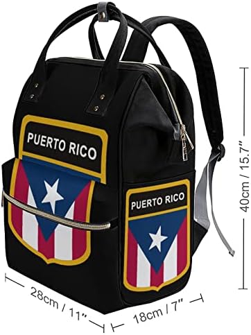 Чанта за Пелени с Флага Пуерто-Рико, Раница, Стилна Чанта За Памперси за Бременни, Мултифункционален Водоустойчив Пътен