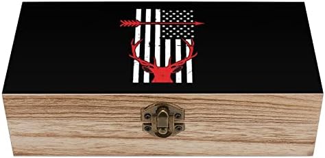 Ретро Знамето На Съединените Американски Щати Бира Лук Ловен Дървена Кутия За Съхранение На Настолен Малък Декоративен Органайзер Кутии