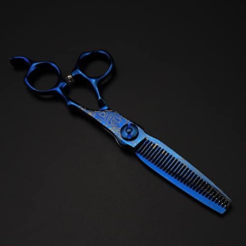 Ножица за подстригване на коса, 6-инчов професионален престижна ножици Сини дамасские ножица за подстригване на коса фризьорски инструменти