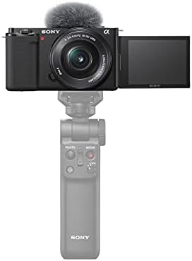 Комплект камера за видеоблогинга Sony Alpha ZV-E10 - APS-C със сменяеми обективи и беззеркальными камера - черен