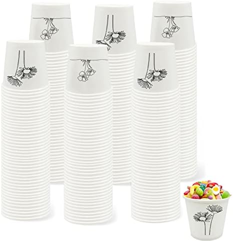 Малки картонени Чаши Rainmae 400 в опаковка по 3 грама, Хартиени Чаши за Еднократна употреба премиум-клас, Малки Чаши за изплакване