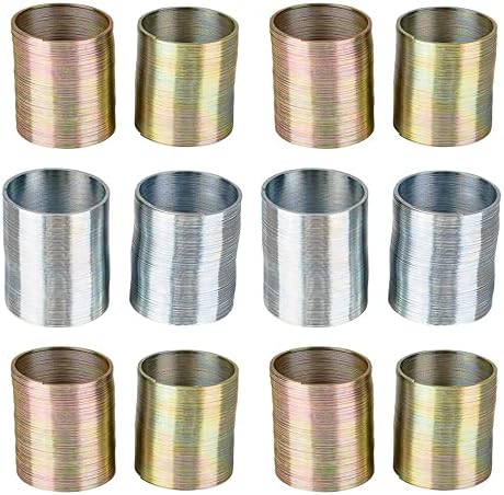Метална спирала пружина ArtCreativity - 12 опаковки - Комплект метални спирални пружини с диаметър 1 инч от сребро и злато - Забавна Декорация