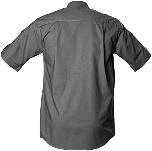Мъжка риза Tag Safari Shooter с Къс ръкав, Памук, за Защита от Слънцето за приключения на открито