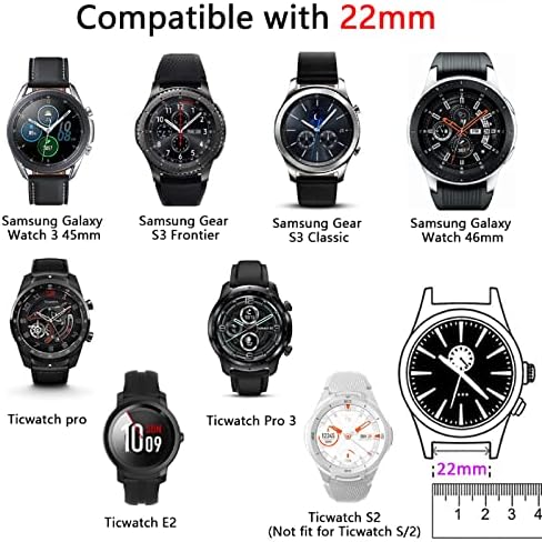 Въжета за часа AHXLL 22 мм, Съвместим с Samsung Galaxy Watch 3 45 mm/ Galaxy Watch 46 мм/ Gear S3 Frontier, Спортен Еластичен Найлонов