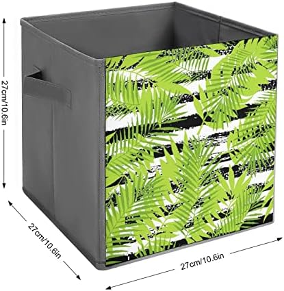 Летните Листа от Тропически дървен материал От Изкуствена Кожа, Сгъваеми Кутии За Съхранение, Холщовая Кошница-Органайзер с Дръжки