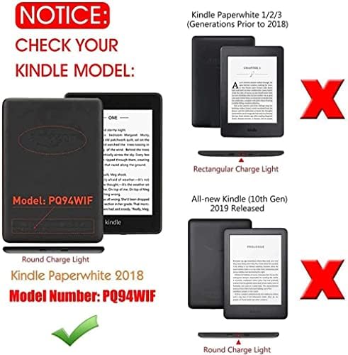 Калъф LucklyingBao подходящ за 6-инчов Kindle Paperwhite (10-то поколение, 2018 година на издаване), най-тънък и лек калъф Smart, Shell за Kindle Paperwhite 4 (10-то поколение) E-Reade-Universe Planet