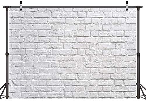 SJOLOON Бяла Тухлена Стена Фон Бяла Тухлена Фотофон Тънък Винил Фон За Снимки Студиен Подпори 10931 (7x5 фута)