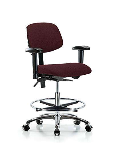 Стол-пейка LabTech за сядане LT42097 Среден размер, Тканевое, Хромированное Основа / Подлакътници / Пръстен за крак / Ролки,