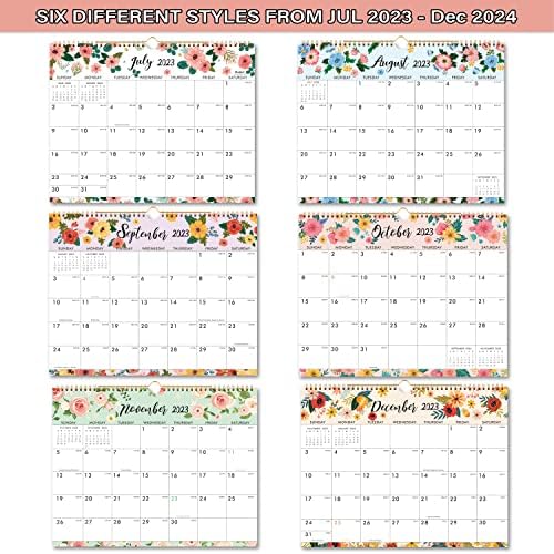 Календар 2023-2024 - Стенен календар за 18 месеца 2023-2024, юли 2023 - ДЕКЕМВРИ 2024, 14 х 11,6, Двуслойни корици, хартия