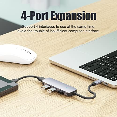 BRIMFORD 4-Портов USB Хъб, 3,0, 5 Gpbs Високоскоростен Мулти USB 3.0 Сплитер Адаптер за таблет Lenovo Xiaomi PC Компютърни Аксесоари (port Type-C)