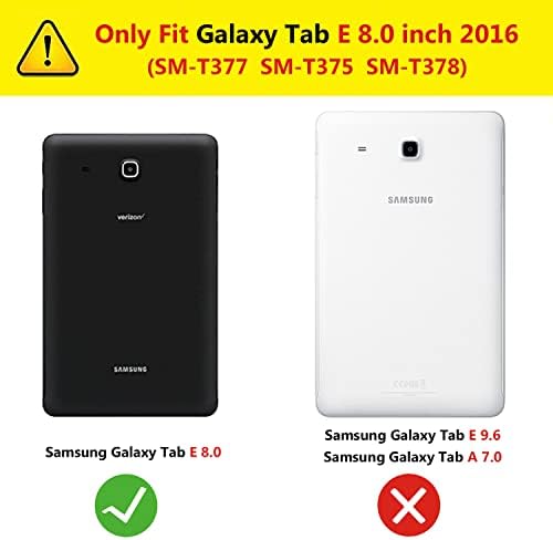 Калъф за таблет Samsung Galaxy Tab E 8,0 см (SM-T375 T377 T378), Въртящи се на 360 градуса Калъф-поставка, Пълно Защитно покритие, с Писалка, фолио за екрана (лилава)