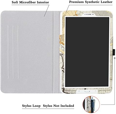 Galaxy Tab E 9,6 Въртящи Калъф, Завъртане Поставка Мама Mouth на 360 Градуса с Хубав Калъф за Samsung Galaxy Tab E 9,6 /E Nook 9,6 Инча T560 T561 T567 Verizon 4G LTE, карта на Белия цвят