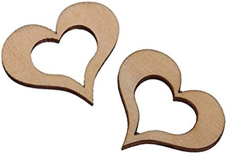 PULABO50Pcs Празни Кухи Дървени Орнаменти във формата На Сърце Занаяти 30 мм направи си Сам Украса За Сватбени партита Издръжлив На употреба