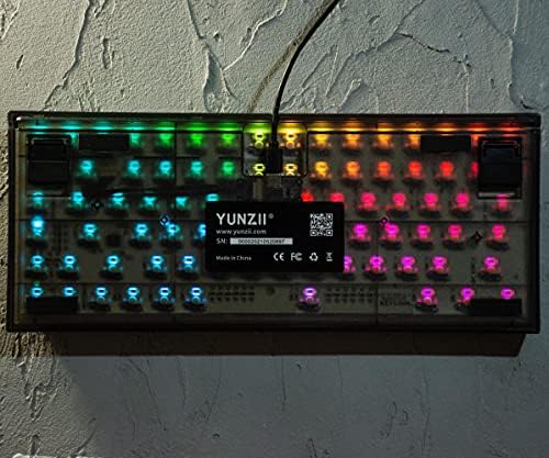 Механична клавиатура YUNZII KC84 Pro с възможност за гореща подмяна на 84-ключ клавиатура Детска клавиатура с Прозрачна корпус от ABS-пластмаса, RGB подсветка за Mac / Win / на Гей