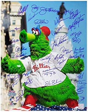 Големите играчи Филаделфия Филис С автограф На снимка с размер на 16х20 (40 подписи) - БАС ЛОА