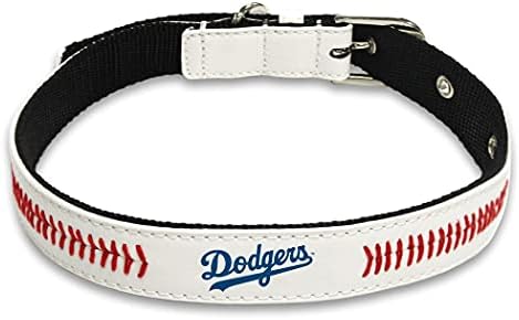 Първият каишка за кучета MLB Los Angeles Dodgers и Корпоративна Набор от Pro Collar за домашни любимци, средно