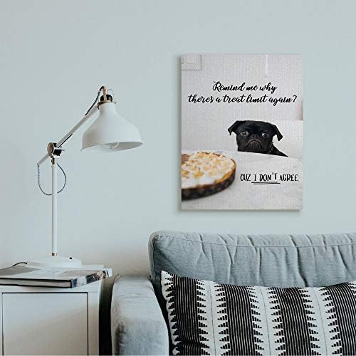 Stupell Industries Домашен Деликатес за кучета Limit Phrase Sassy Кухня, Дизайн Ziwei Li Wall Art, 24 x 30, Платно