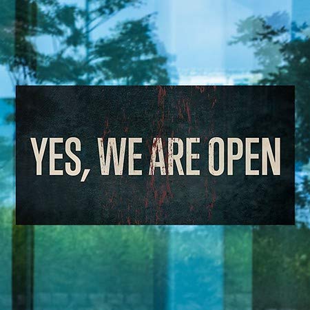 CGSignLab | Да, ние сме отворени -Прозорец филм Призрак состаренной ръжда | 24 x12