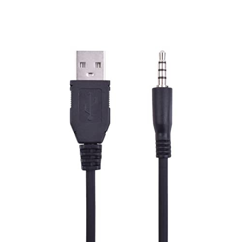 Aux аудио кабел с конектор от USB до 3,5 мм, Зарядно Кабел за данни, Слушалки, Тонколони, MP3 /MP4 плейъри, часовници и други устройства с порт 3.5 мм (3 метра)