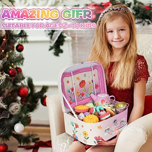 KMUYSL Подарък за момичета на възраст 3, 4, 5, 6 години, Играчки за деца, Набор за Чай за Малки Момичета, 43 Опаковане на Детски Кухненски