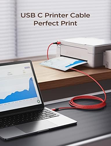 Високоскоростен кабел за принтер AINOPE USB C дължина 6,6 фута 2.0
