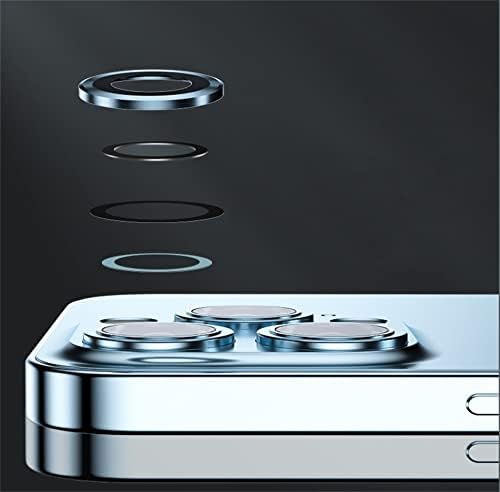 [4 комплекта] Метално пълно покритие + защитно фолио за обектива на камерата от закалено стъкло за iPhone 13 Pro / 13 Pro Max защитно
