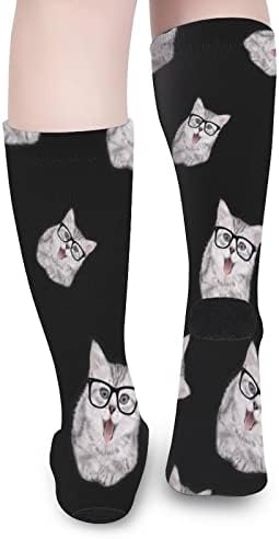 Чорапи WEEDKEYCAT Сладко Kitten Crew, Нестандартен, Забавен Графичен Принт, Ежедневни Чорапи със Средна Дебелина, за Пролетта,