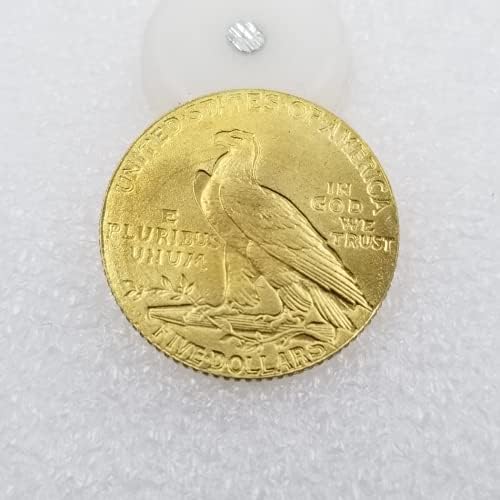 Kocreat Копие на 1911-D Златна Монета с Главата на индийския Орел в пет долара-Сувенирни Монети на САЩ, Щастлива Монета, Монета, Скитници,