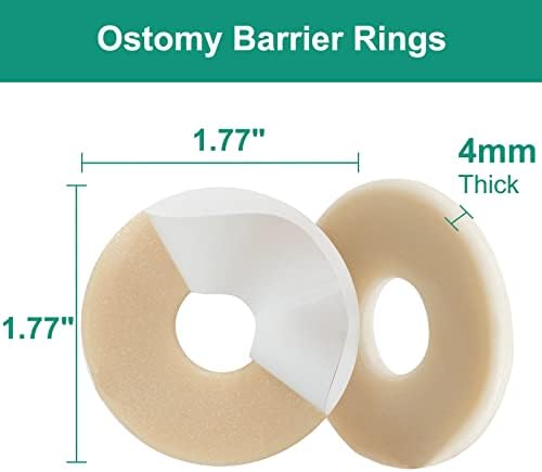 Бариерни пръстени за медицински консумативи SUCONBE Ostomy за стомических торби - Външен диаметър: 1,77 (45 мм), с дебелина 4 мм - Кутия 10