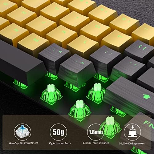 Изцяло метална Механични клавиатури Hallsen с RGB подсветка, Ультракомпактные Bluetooth-клавишите от 60% неръждаема стомана, клавиатура Игри