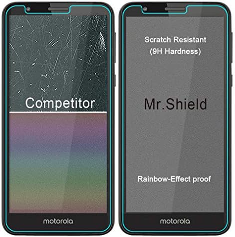Mr.Shield е Проектиран за Motorola (Moto E6) [Защитен слой от закалено стъкло] [3 серии] с замяна на доживотна